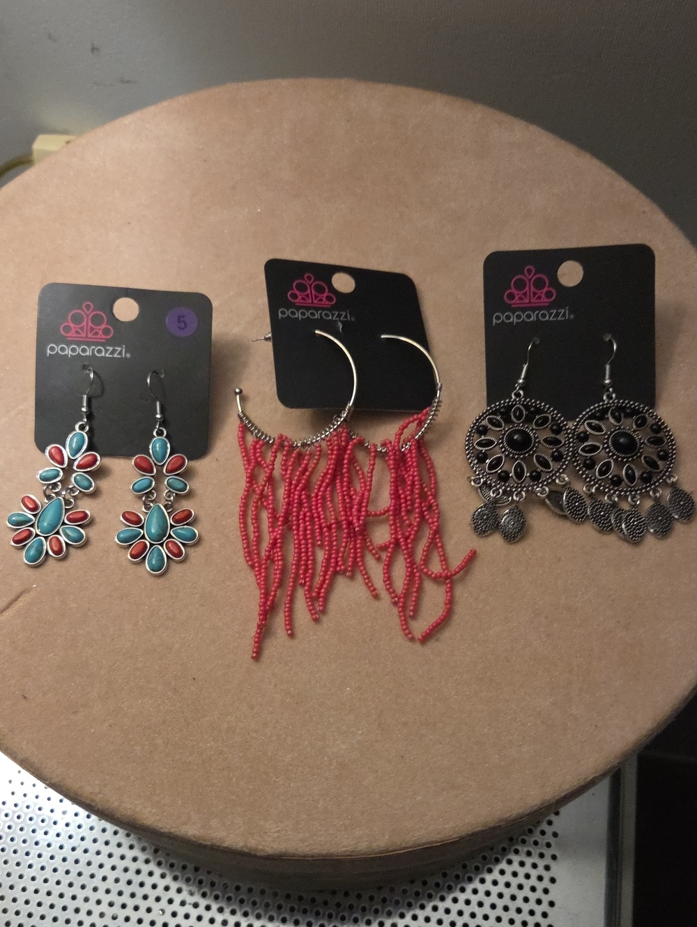 Paparazzi Red Beaded Fringe Hoop Earrings - Bold Red Women's Jewelry